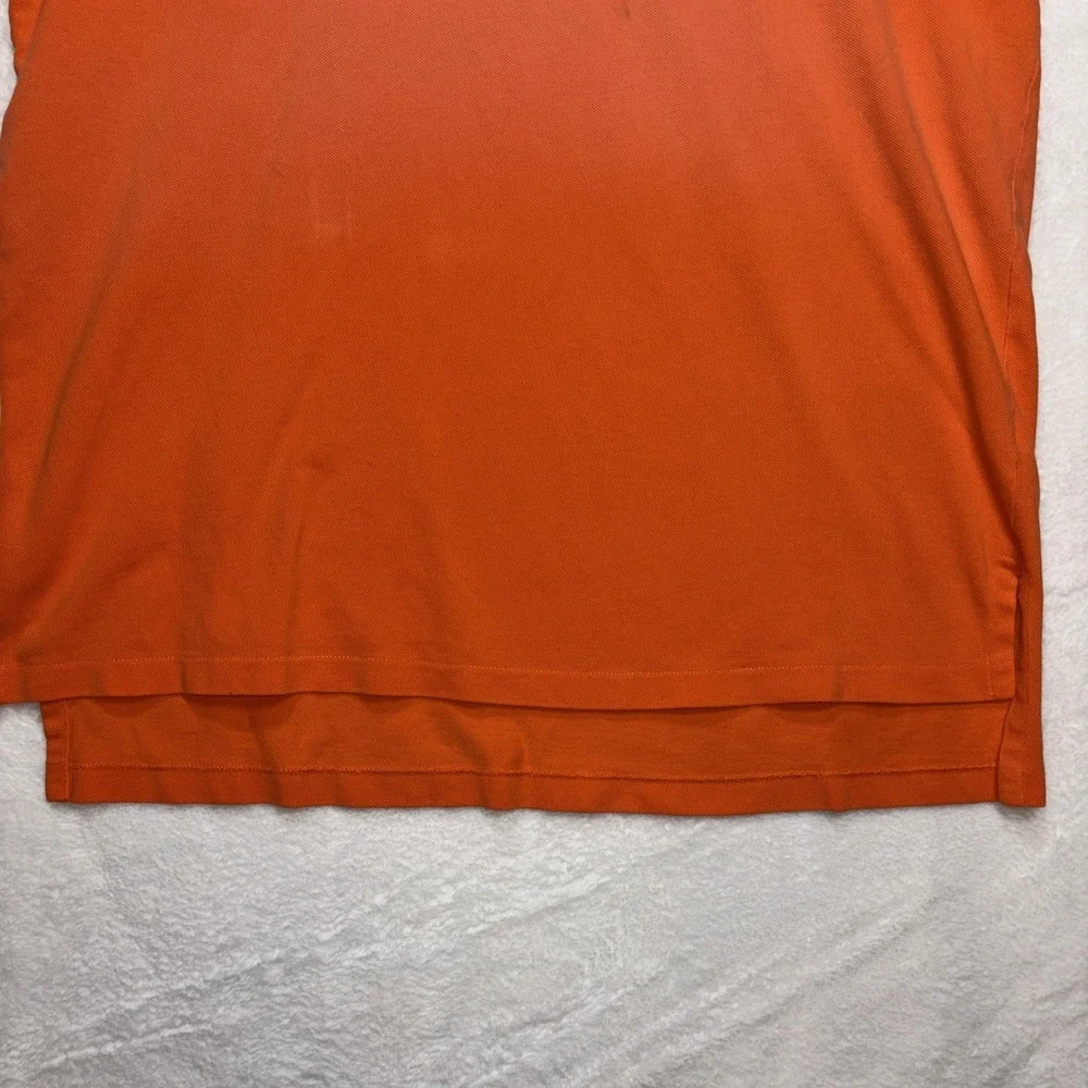 Vintage 90s Y2K Polo Ralph Lauren XL Orange Green Pony Polo Shirt Preppy Worn
